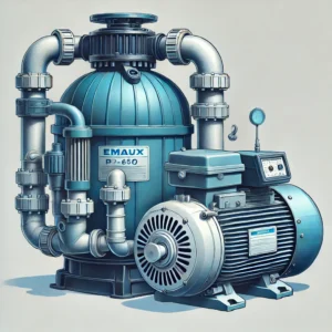 DALL·E 2024 10 16 13.32.22 A realistic vector style illustration of both a pool sand filter and an electric motor side by side closely matching the original images provided wi